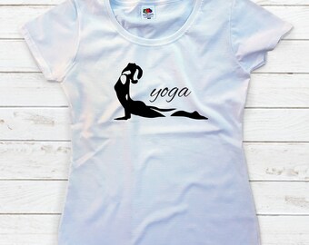 Original T-shirts for YOGA lovers. Urdvha MUKHA Svanasana. For women.
