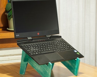 Vintage Style Plywood Laptop Stand, Ergonomic Design