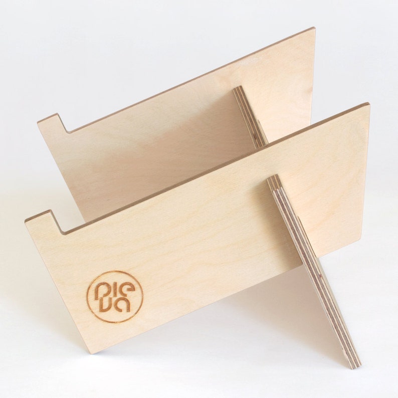 Plywood ergonomic, white, stylish, hipster, elegant, laptop stand "Pieva K23" image 3