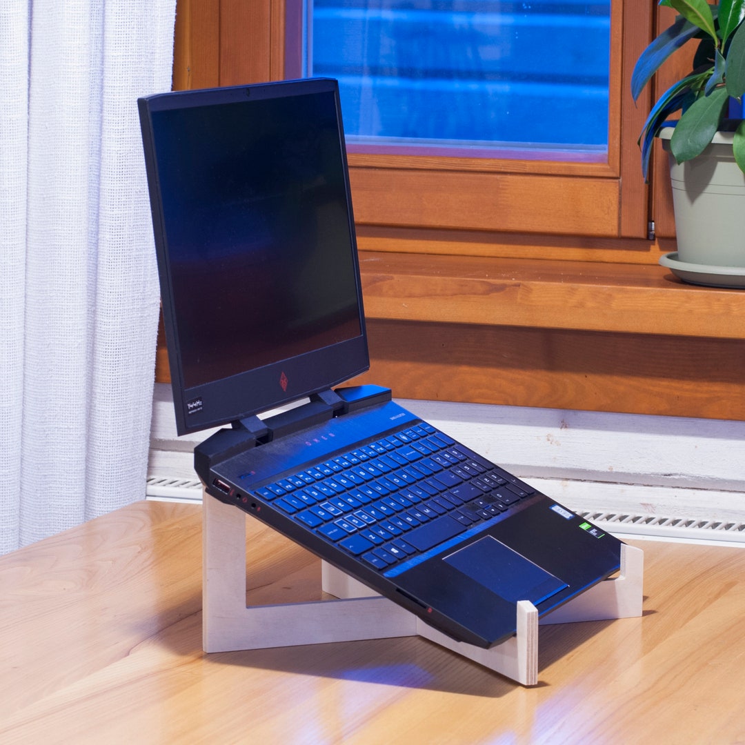Curated visual reference: Gallery Detail: Plywood Ergonomic Laptop Stand Portable Minimalist Design