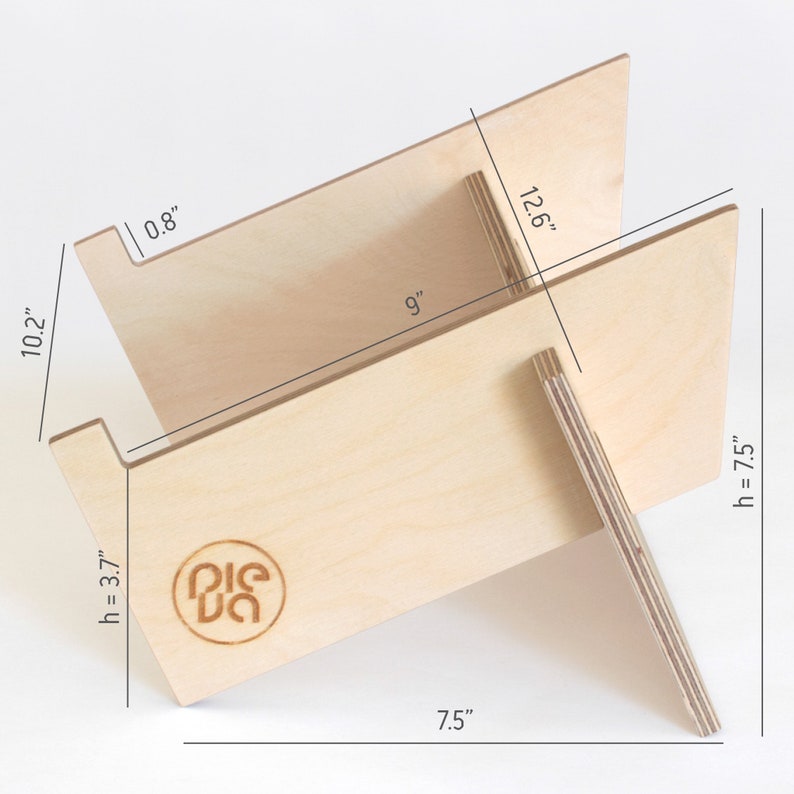 Plywood ergonomic, white, stylish, hipster, elegant, laptop stand "Pieva K23" image 6