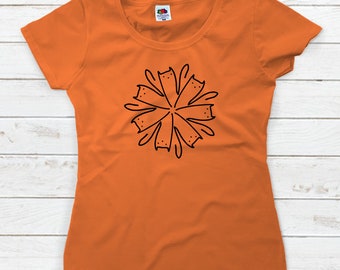 Original T-shirts for QUEENS OF CATS. For Women. Orange.