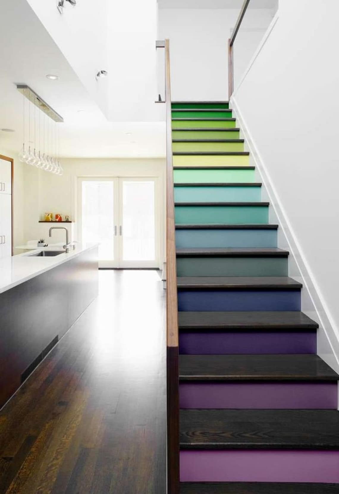 Rainbow Stairs Multicolor Stair Panels Self Adhesive Vinyl Etsy