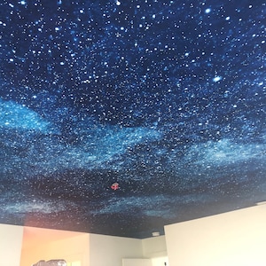 Spazio Cielo notturno Carta da parati Universo Stelle Parete Soffitto Carta da parati per bambini Camera da letto Decorazione murale Spazio Soffitto Murale Carta da parati in vinile personalizzabile