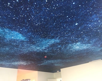 Space Night Sky Universe Stars Field Wall Ceiling Kids Sticker Wall decor Space Ceiling Mural Self Adhesive Exclusive Design Photo Wallpaper