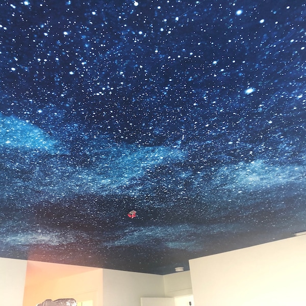 Space Night Sky Universe Stars Field Wall Ceiling Kids Sticker Wall decor Space Ceiling Mural Vinyl Exclusive Design Photo Wallpaper