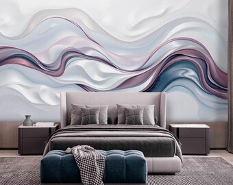 Extra Large Wallpaper *** Pink Gray Gold Marble*** Vinyl Wallpaper Exclusive Design