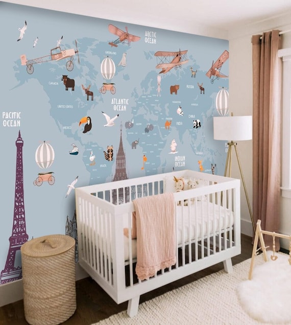Nursery Wallpaper  Contemporary  boys room  Benjamin Cruz Designs