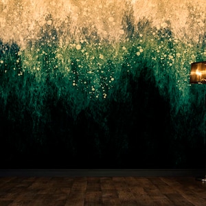 Golden Rain Green Forest Color Bedroom Wallpaper Golden Forest Vinyl Wallpaper Self Adhesive Wallpaper Exclusive Design Photo Wallpaper