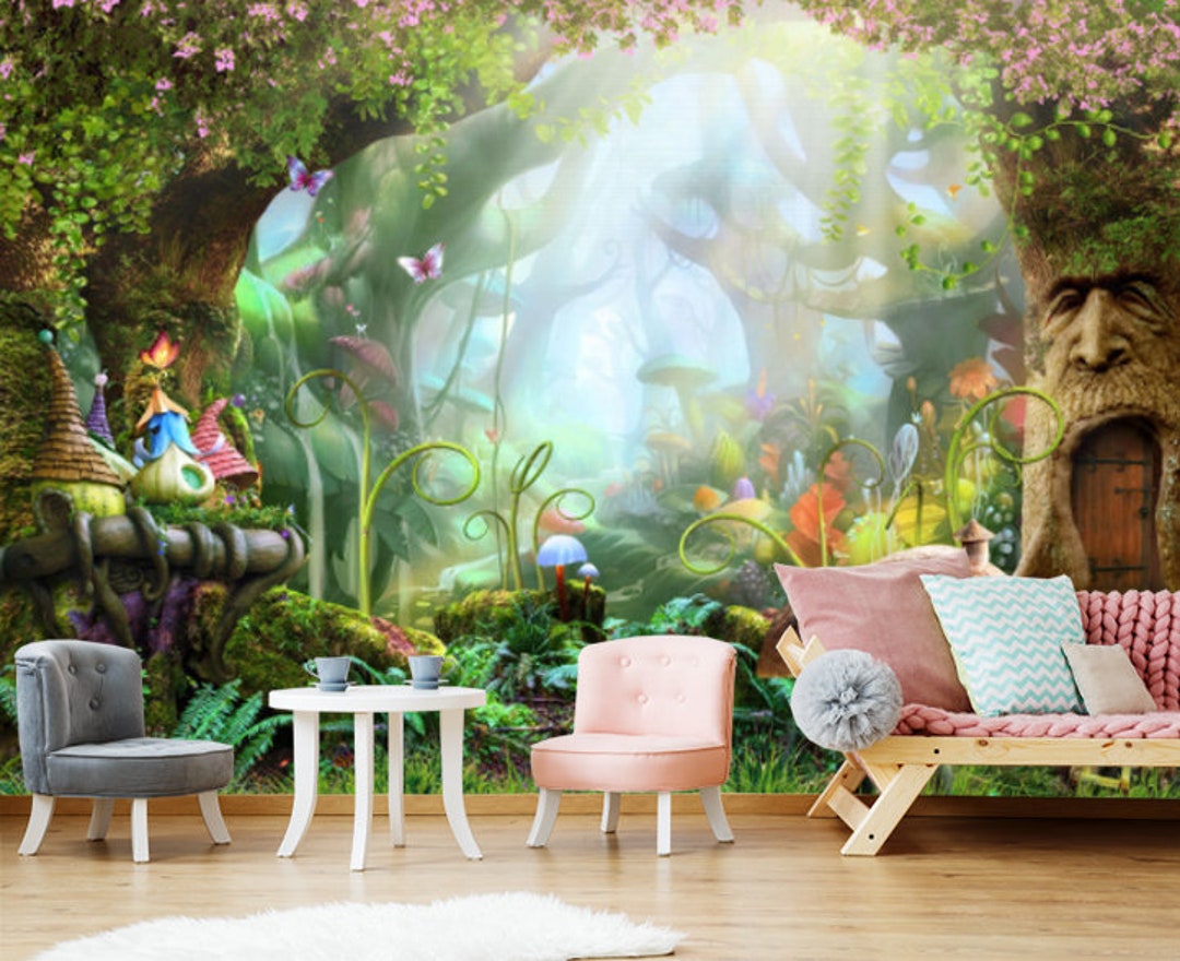 Magic Wood Kids Wallpaper Fairytale Forest Kids Room Sticker Wall ...