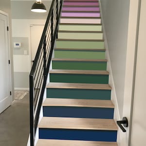 Pink Green Blue Yellow Stairs Riser Self Adhesive Vinyl Stair Riser Panels Stairs Risers Sticker Mural Photo Mural Vinyl Decal Wallpaper