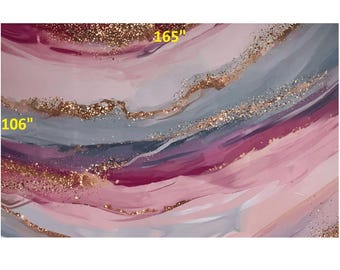 165"w x 106"h **Pink Blue Gold Marble*** Vinyl SPARKLE Wallpaper Exclusive Design Photo Wallpaper
