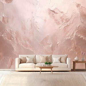Pink Pearl Textured Wall Mural Marblized Wallpaper Living room wall decoration Wall Mural Pale pink colorCustomizable Wallpaper Removable
