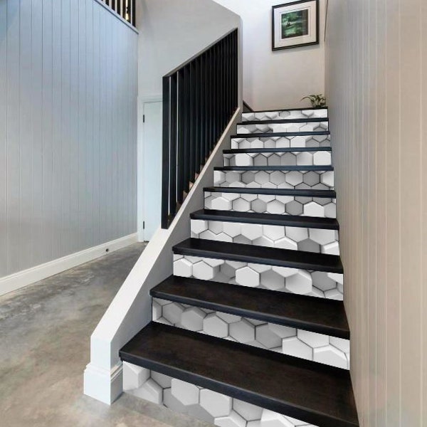 thumbnail interactive-video image 1 of Gunmetal Grey Glitter Fabric Stair Decal - 7 Inch Wide Staircase Riser Roll 1 of 6