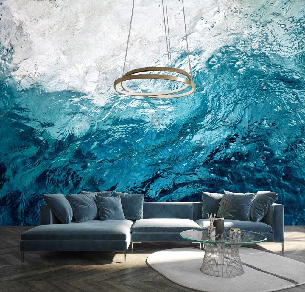 Adesivi Per Porte Murales Poster Per Porte 77X200Cm Carta Da Parati Adesivo Per Porta 3D Mare Blu Spiaggia Autoadesivo Impermeabile Decalcomanie Famiglia Soggiorno Bagno Porta Decorazione