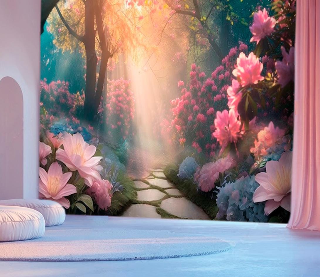 Enchanted Forest Wall Mural Fairy Tale Forest Wall Sticker Girl Room ...