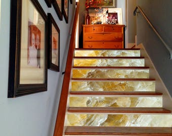 3D Stone Decoration Adhesive Vinyl Stair Riser Panels Stairs Risers Sticker Mural Photo Mural Vinyl Decal Wallpaper Removable