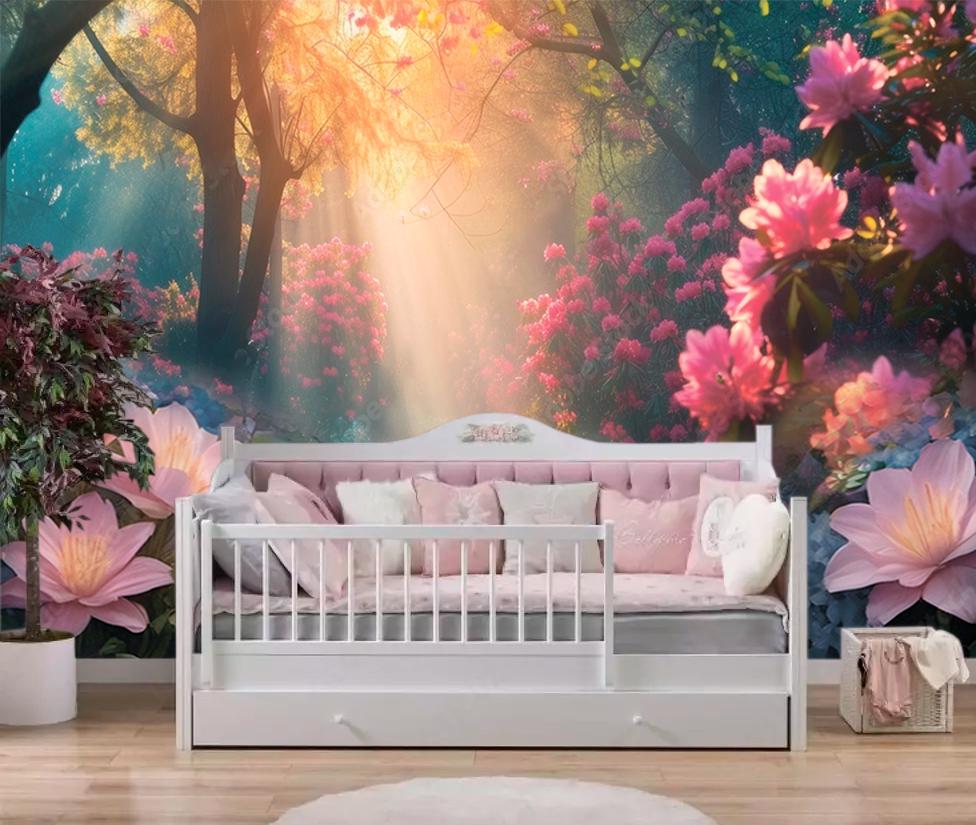 Enchanted Forest Wall Mural Fairy Tale Forest Wall Sticker Girl Room ...