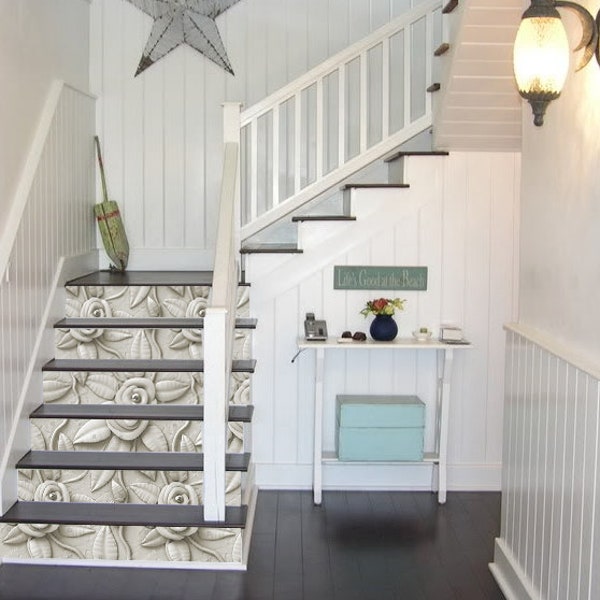 Déco Marche D'escalier 3D Gris Texture 161NA – Papier Peint Adhésif Mural, Fabriqué En Chine