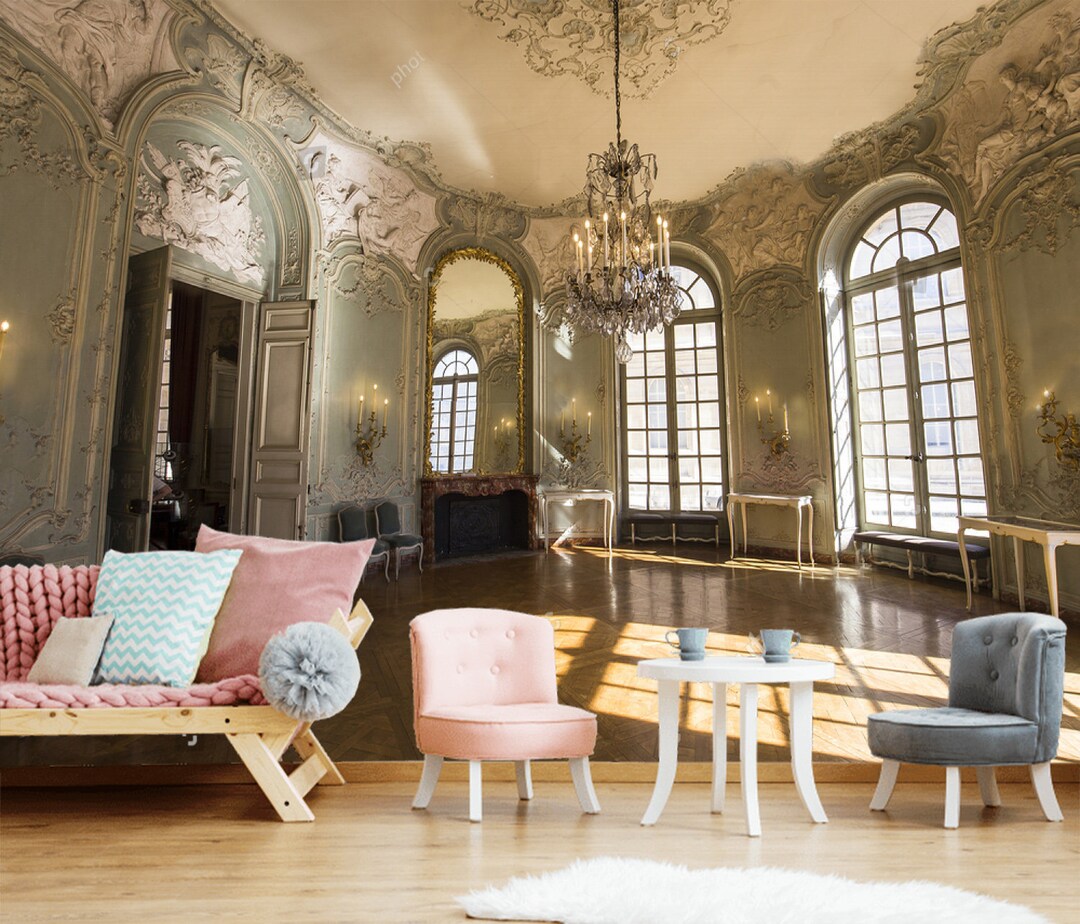 Luxury Royal Interior Wallpaper Room Sticker Baroque Castle - Etsy