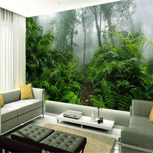 Green Tropical Jungle Leaves Wallpaper 3D Wall Sticker Decor - Etsy Ireland Green Tropical Jungle Leaves Wallpaper 3D Wall Sticker Decor - Etsy Ireland
