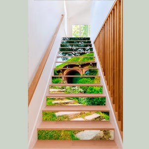 Hobbiton stair stickers Hobbiton Stairway Decoration Stair Riser Panels Stickers Mural Photo Mural Vinyl Decal Wallpaper Removable