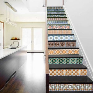 Rainbow Portugal Carreaux Escaliers Panneaux Autocollant Vinyle Stair Riser Panneaux Escaliers Contremarches Autocollant Mural Photo Murale Vinyle Autocollant Papier Peint