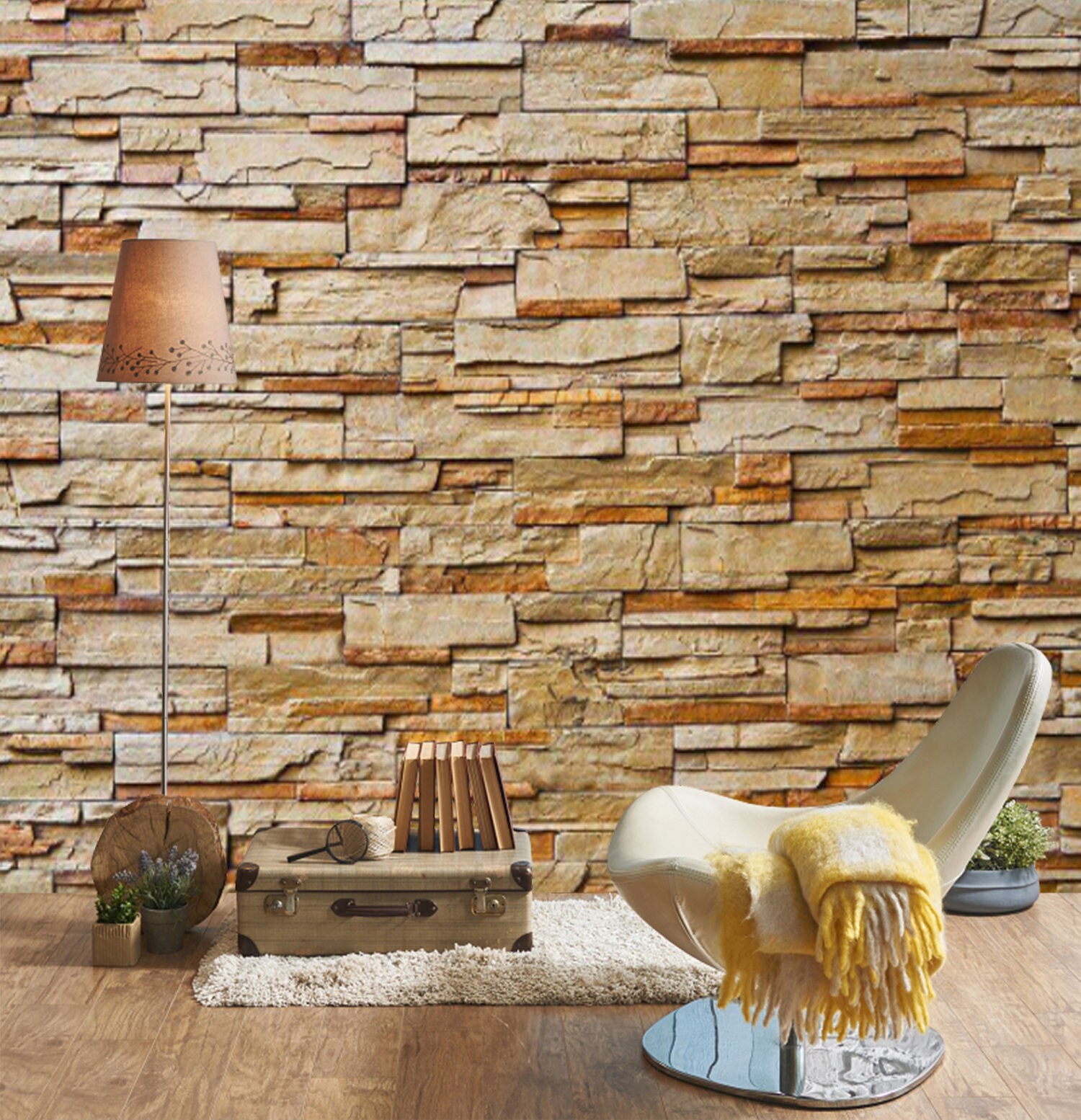 3D Beige Brick Wall 3D Wall Sticker Wall Decor Peel and Stick - Etsy