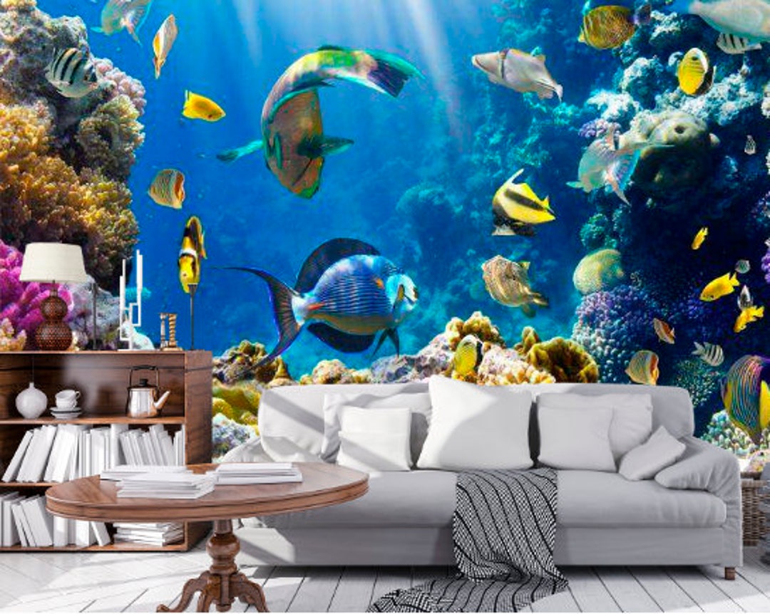 3D Ocean Wallpaper 3D Wall Sticker Wall Decor Peel and Stick - Etsy