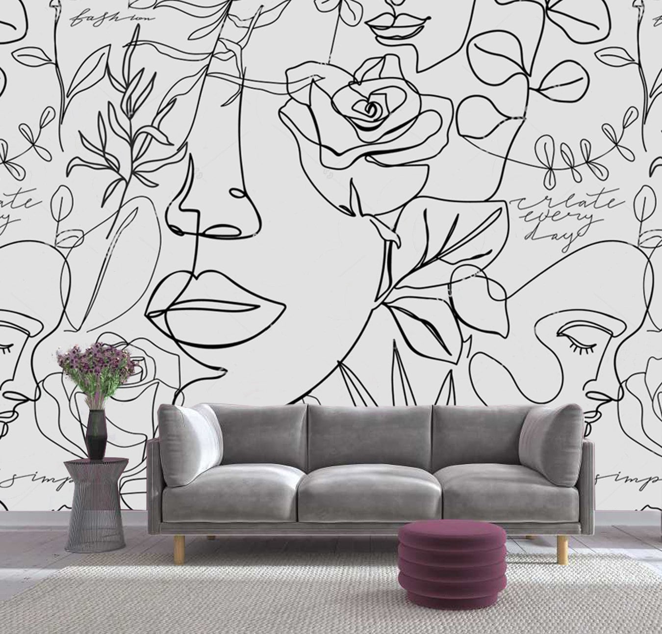 3 pezzi metallo semplice astratto femminile decorazione da parete, linea art da parete, linea singola decorazione da parete per la casa decorazione artistica da parete per cucina bagno soggiorno