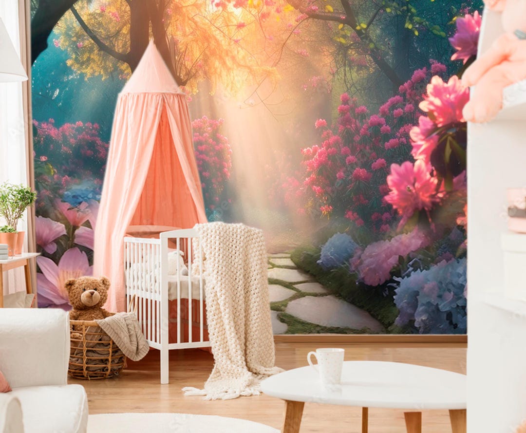 Enchanted Forest Wall Mural Fairy Tale Forest Wall Sticker Girl Room ...