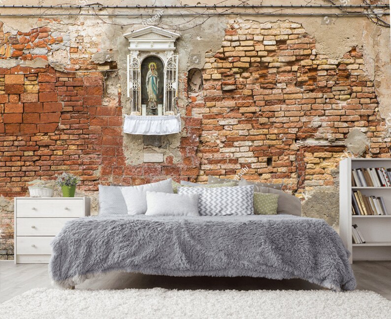 Venice Madonna Old Red Brick Wall View Sticker Decor Wallpaper 3d Mural Self Adhesive Exclusive Design Photo