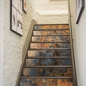 Old Patina Texture Vintage Steps Self Adhesive Vinyl Stair Riser Panels Stairs Risers Sticker Photo Mural Vinyl Decal Wallpaper