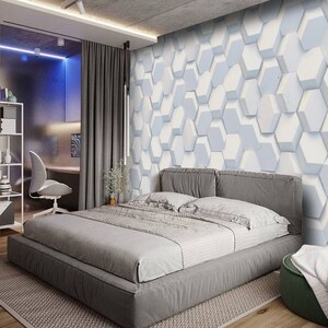 3d White Honeycombs Wallpaper 3D Wall Sticker Wall decor Wall Mural Self Adhesive Exclusive Design Photo Wallpaper