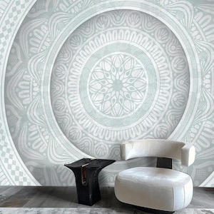 Mandala Wall Mural Geometric Pattern Wallpaper for Living Room Boho Style Wall Decor Modern Ethnic Mural Custom Large Wall Design