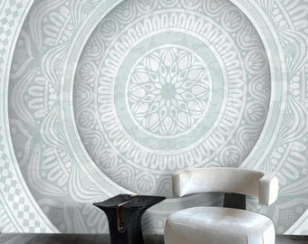 Mandala Wall Mural Geometric Pattern Wallpaper for Living Room Boho Style Wall Decor Modern Ethnic Mural Custom Large Wall Design