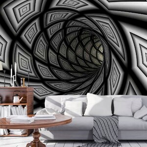 3d Geometry Wallpaper 3d Wall Sticker Wall Decor Peel And Etsy
