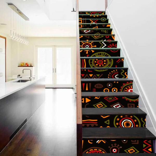 Décalque Mural 3D étoiles Noires Pour Contremarches D'escalier - Décoration Adhésive - Lot