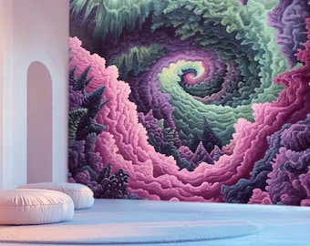 Abstract Purple Wall Mural Pink paint abstract wallpaper, self adhesive, peel and stick floral wall mural Customizable Bedroom Wall Papers