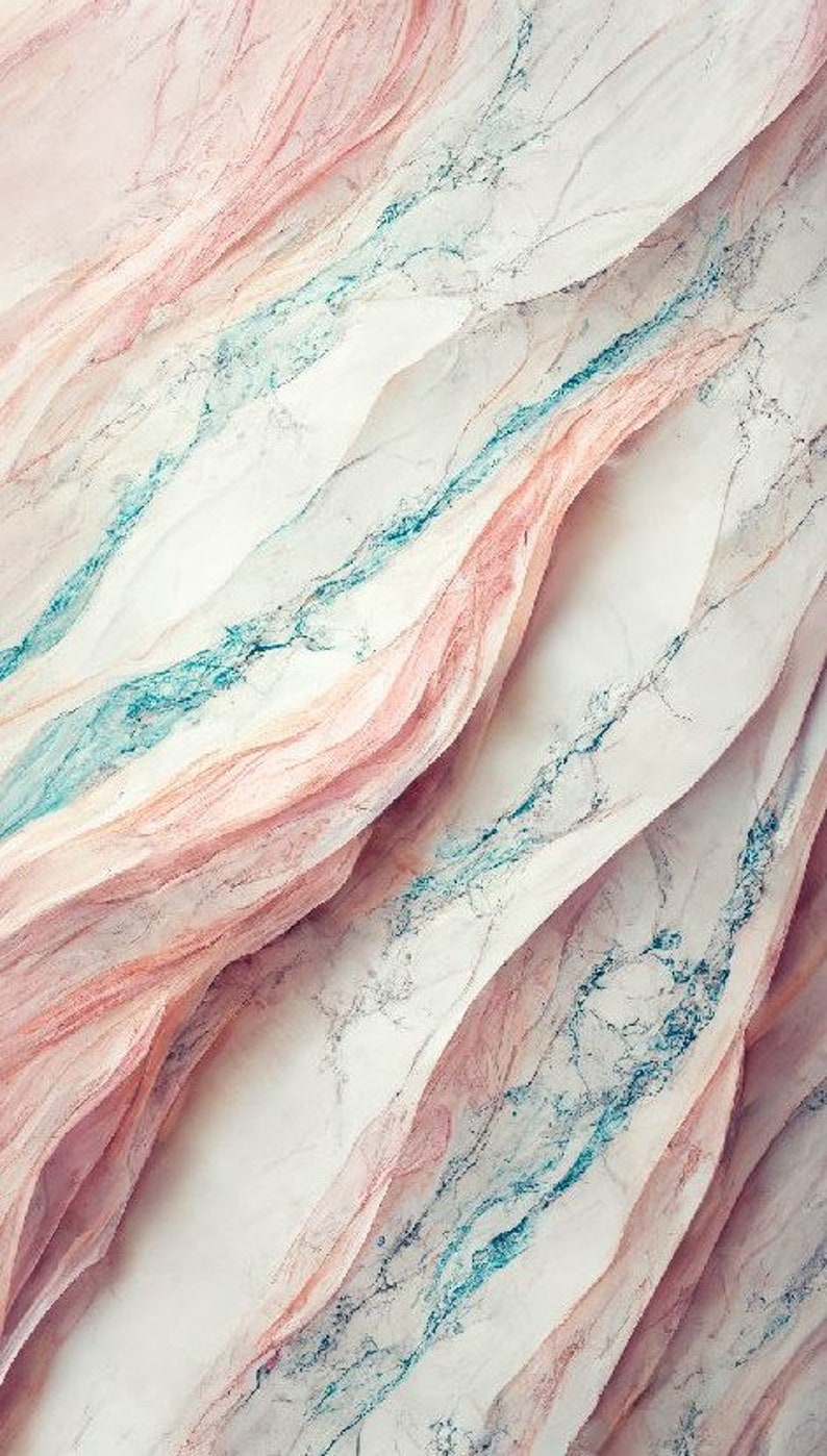 Blue Pink Marble Waves Stair Risers Turquoise Pale Marble Stair ...