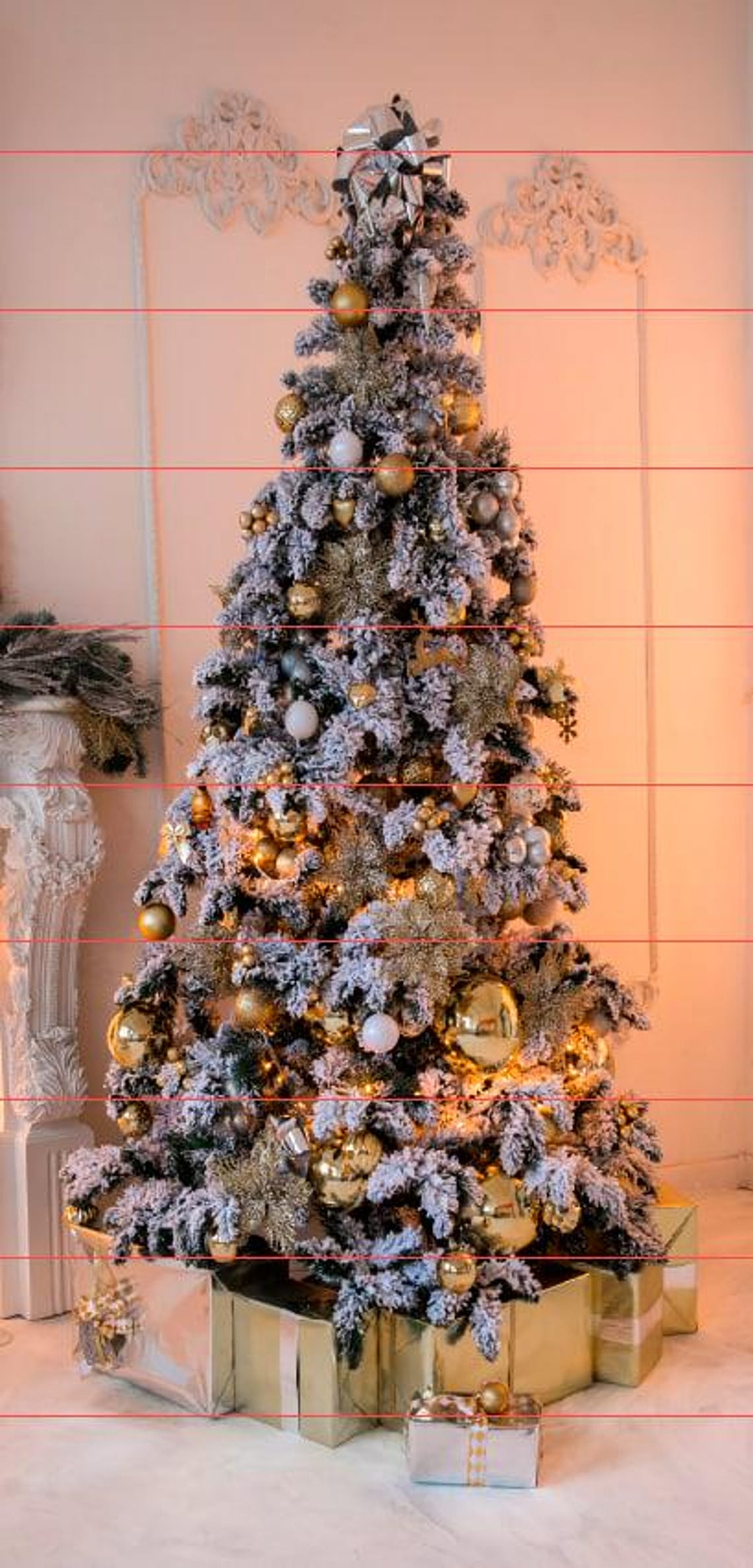 Christmas Tree Stair Stickers Gold Tree Stairway Decoration Adhesive ...