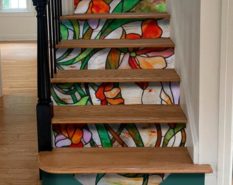 Vintage Books Stairs Decoration Novels Authors*** Adhesive Stair Riser Panels Stairs Risers Sticker Mural Photo Decal Wallpaper