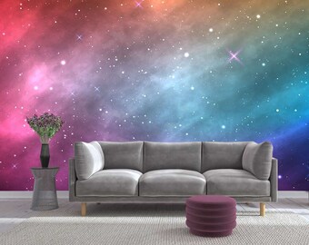 Rainbow Galaxy Space Wallpaper Bedroom Mural Beauty Salon Background  Wallpaper Interior Home Decor Mural Exclusive Design Photo Wallpaper