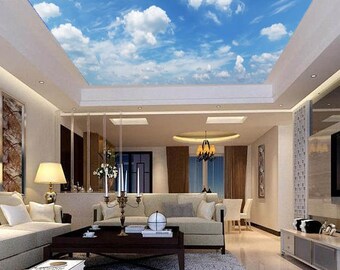 Green Trees Sky Ceiling Sticker Ceiling Decor Leaves Green Branch Photo ...