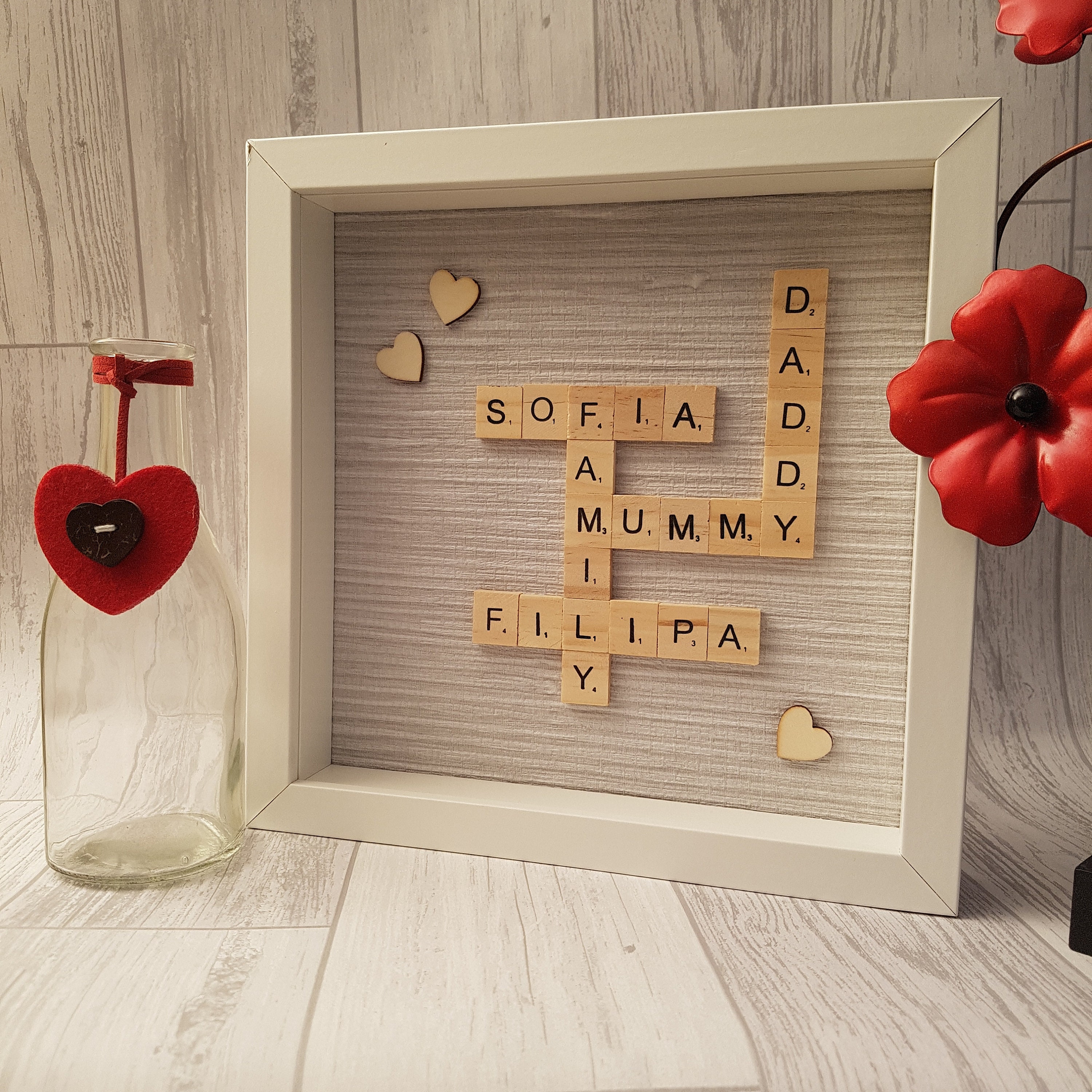 Family Scrabble Frame Personalised Scrabble Frame Family Etsy