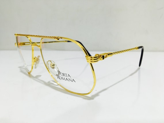 Fait main en Italie Vintage Porta Romana modèle 234 couleur Code 1 or Vintage Aviator lunettes de soleil lunettes de vue Fait main en Italie Vintage Porta Romana modèle 234 couleur Code 1 or Vintage Aviator lunettes de soleil lunettes de vue