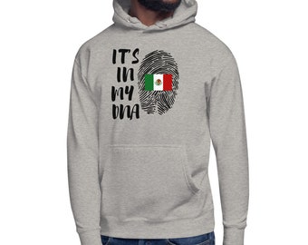 Mexican Pride, Mexico Flag Hoodie, DNA Fingerprint Sweatshirt, Unisex Hoodie