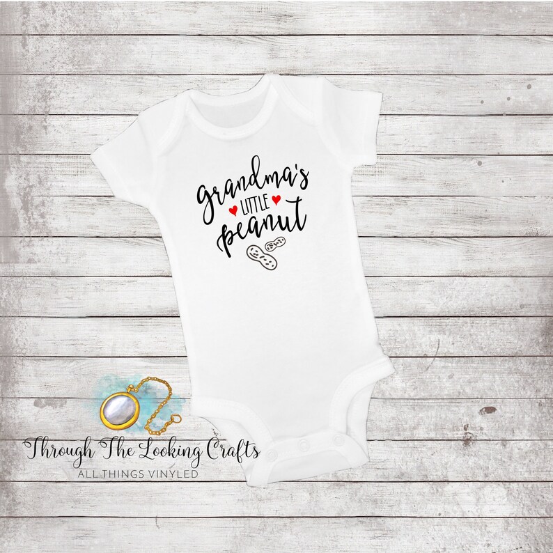 Grandma/'s Little Peanut Smooth Heat Transfer Vinyl Infant Bodysuit Newborn Baby Boy