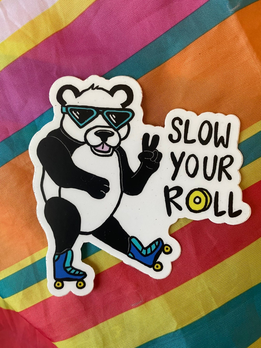 Roller Skating Panda Sticker Etsy