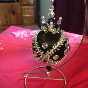 Black and Silver Beaded Ornament image 2